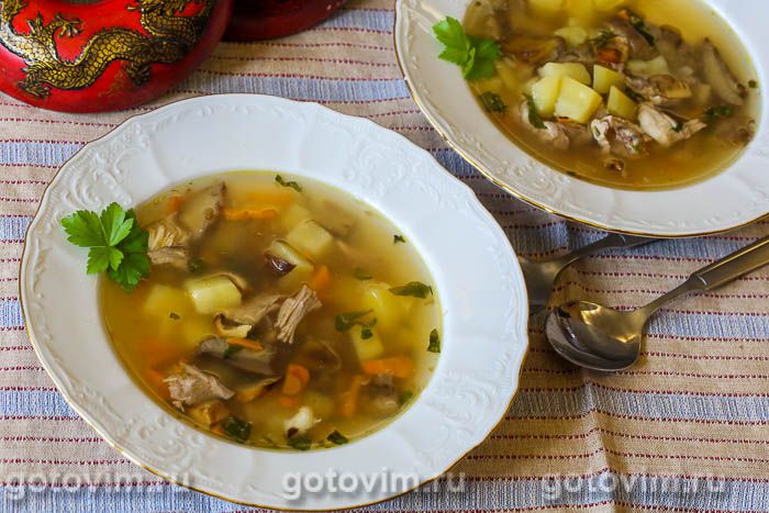 Photo of Мясной суп с картофелем и солеными грибами. Рецепт с фото