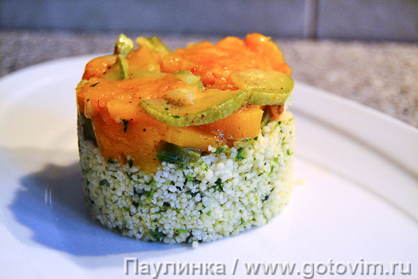 Photo of Тёплый кус-кус с пряной зеленью и томлёными овощами. Рецепт с фото