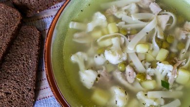 Photo of Куриный суп с цветной капустой, зеленым горошком и лапшой для лагмана . Рецепт с фото