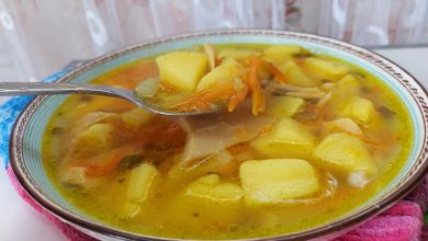 Photo of Картофельный суп с консервированными шампиньонами. Рецепт с фото