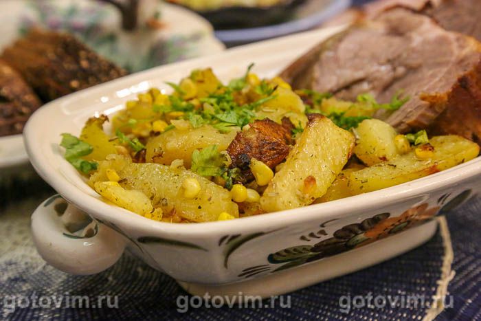 Photo of Гарнир из картофеля с кукурузой. Рецепт с фото